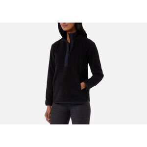 32 Degrees Women Fleece Mock-Neck Sweatshirt Black Size 2XL